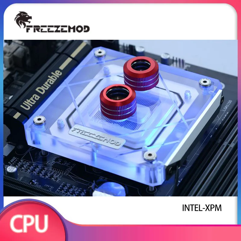FRZZEZMOD Computer Water Cpu Cooler Block for Intel 1150 1151 1155 1156 2011 2066 Proccessor 6mm Bottom Plate RGB / INTEL-XPM