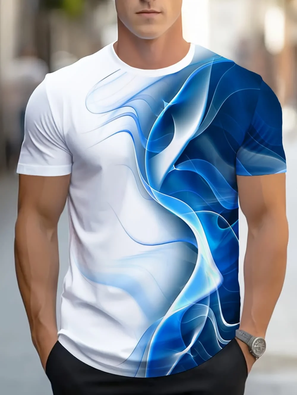 T-Shirts for Men Summer Mens Clothing Round Neck Tops Short Sleeve Shirts 3D Print Graphic T Shirts Vintage Oversize Men T-Shirt