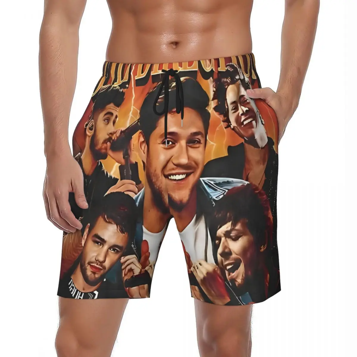 

Купальный костюм 1D Ones Music And Directions Logo Board Shorts Летние пляжные шорты рок-группы Мужские спортивные быстросохнущие плавки