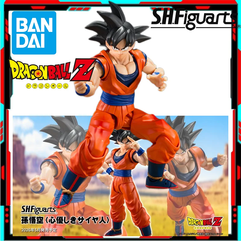 

Original Bandai S.H.Figuarts Dragon Ball Z Son Goku Kind-hearted Saiyan Action Figure Anime Model Collectible Toys Gift