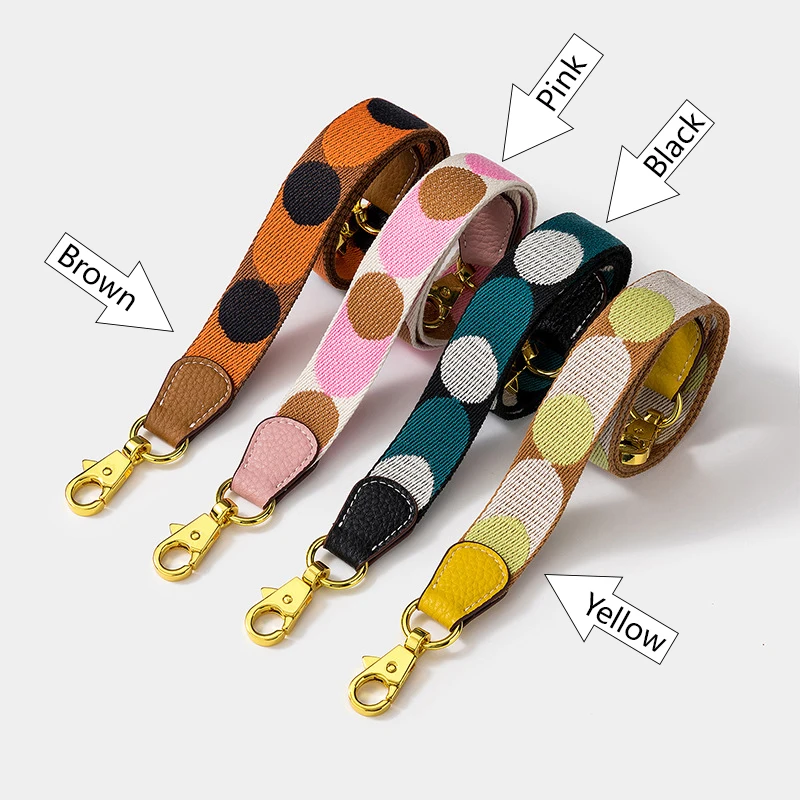 TINBERON Shoulder Bag Strap For Luxury Handbag Designer Women Bag Accessories Fashion Dot Decoration Bag Strap Canvas Strap Belt