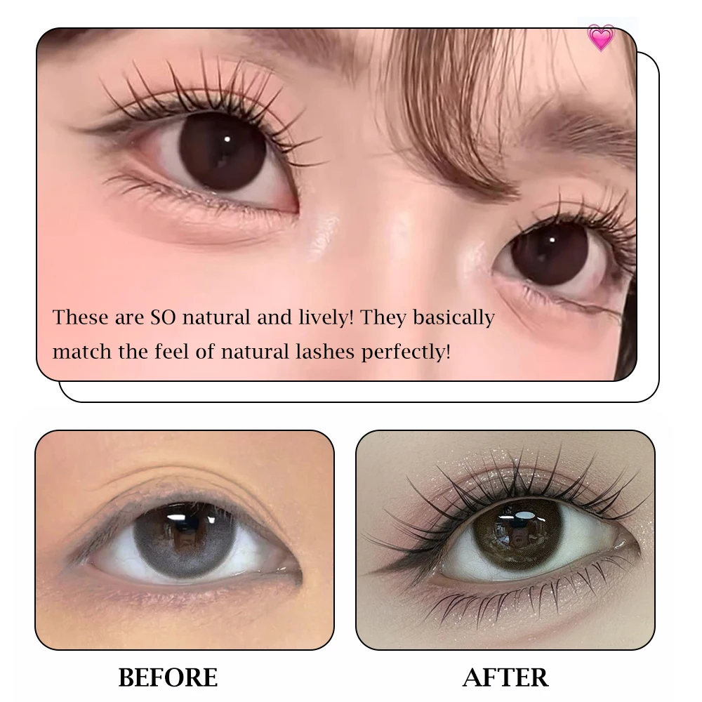 رموش ذاتية اللصق خالية من الغراء Wispy ماغنوليا الرموش الصناعية الملقط أسفل جلدة لتقوم بها بنفسك الرموش ملحقات مجموعات الرموش #4