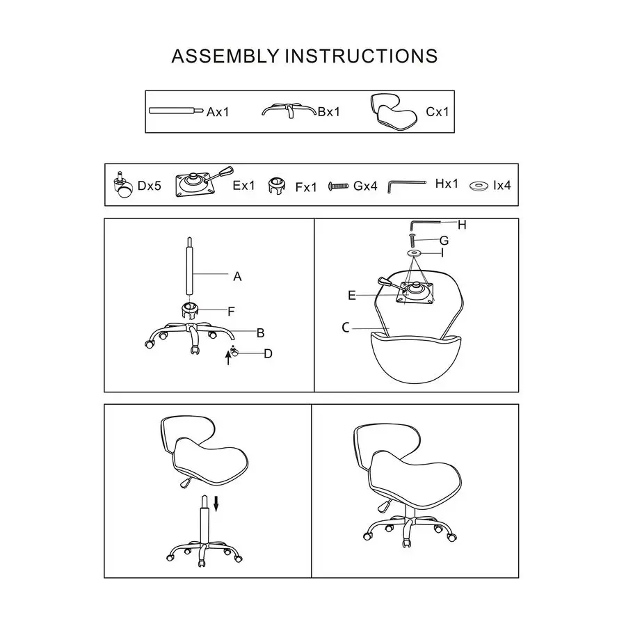 เก้าอี้สั้น UMI สีดำ, เก้าอี้มีล้อปรับระดับความสูงได้ 1315, เหมาะสำหรับห้องเด็กเล่น, ทำสวนในบ้าน, ห้องครัว และโรงรถ
