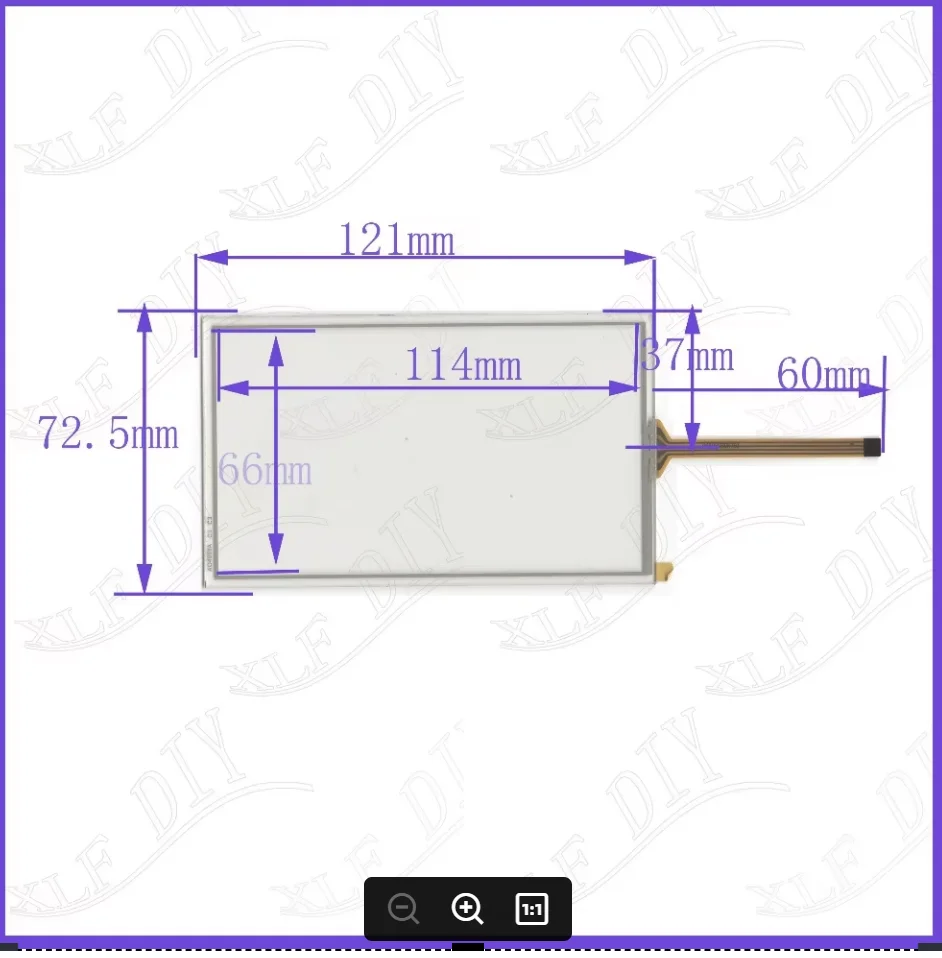 ZhiYuSun A04099  5inch 4 lines Resistance screen 121*72.5mm touch screen panel  this is compatible 121mm*72mm