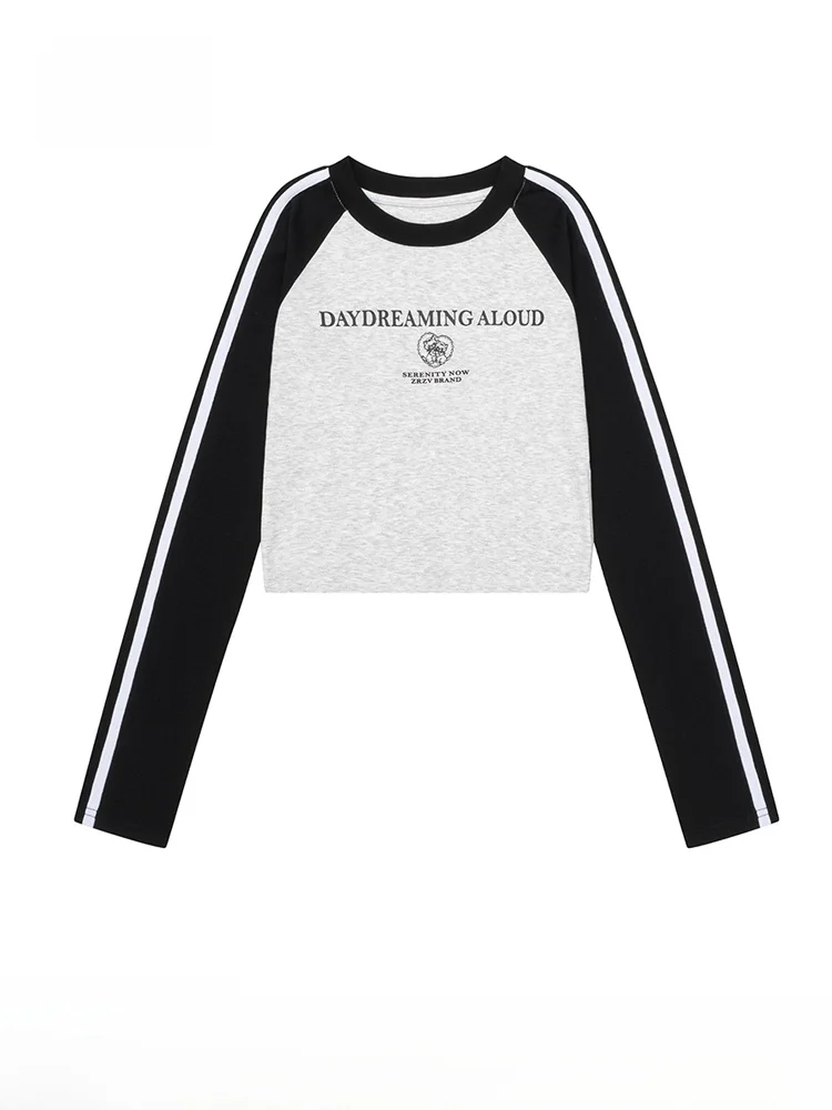 

Корейская модная футболка-поло с цветными вставками, приталенная, для женщин, весна-осень, новая, повседневная одежда