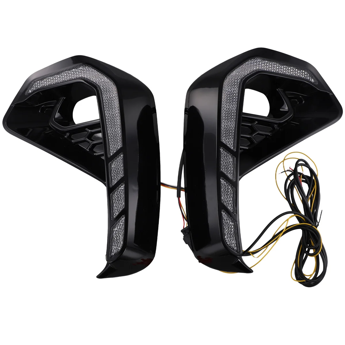 Luce di marcia diurna classica a LED DRL anteriore per Toyota Hilux 2024 2025 Fendinebbia con indicatori di direzione, bianco + giallo