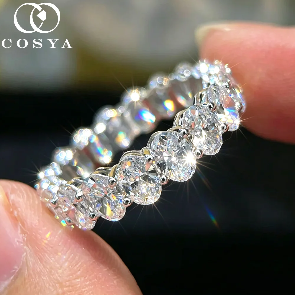 

Кольцо COSYA с муассанитом овальной огранки 5*7 мм, 1 карат, для женщин, серебро S925, обручальное кольцо с лабораторным бриллиантом, сертифицированное, роскошное ювелирное изделие