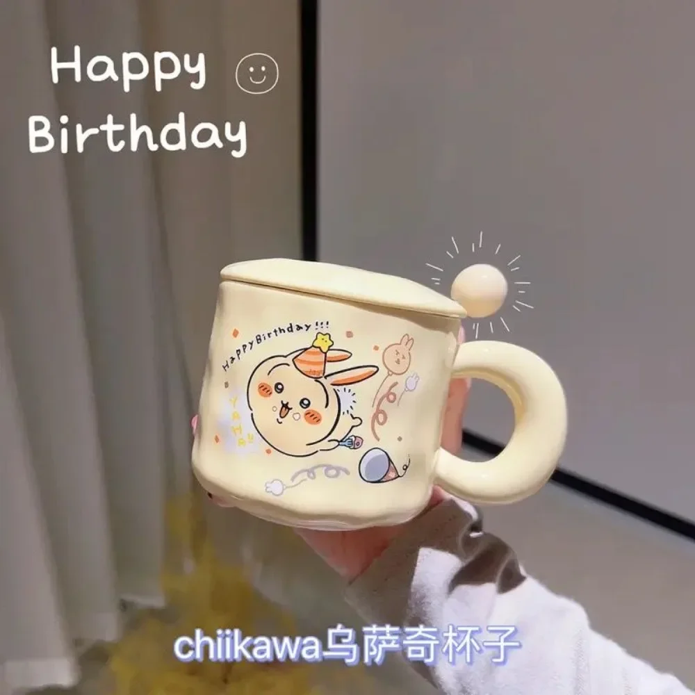 Miniso Anime Kawaii Cartoon Chiikawa Water Cup Cute Cartoon Ceramic Coffee Storage Mug Ins Lovely Birthday Gifts for Kids