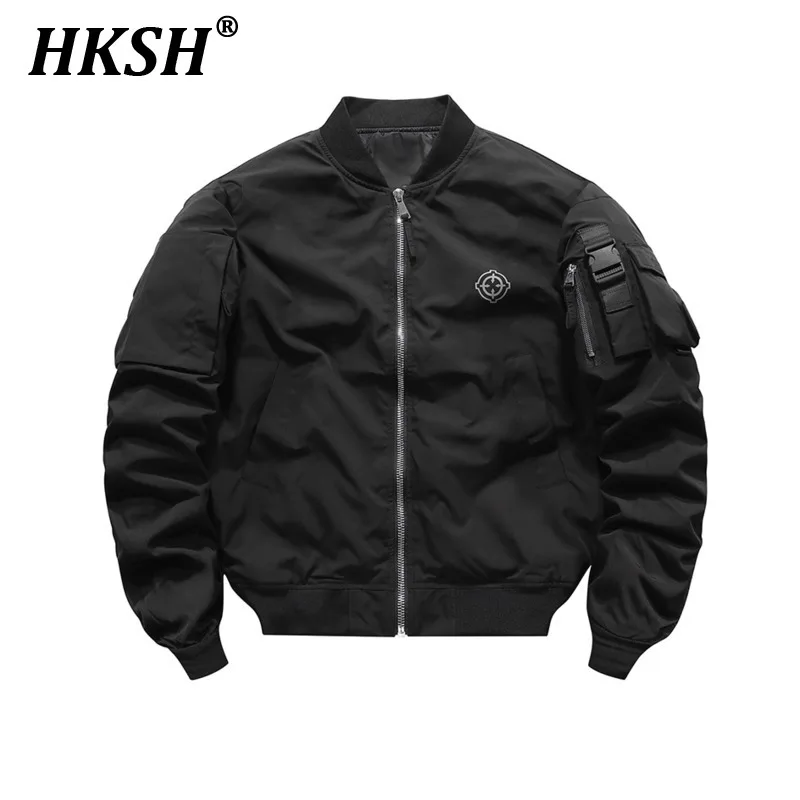 

HKSH Spring Autumn New Jacket Men's Tide Dark Functional Baseball Trendy Ins Handsome Chic Streetwear Coats Fashion Punk HK1009