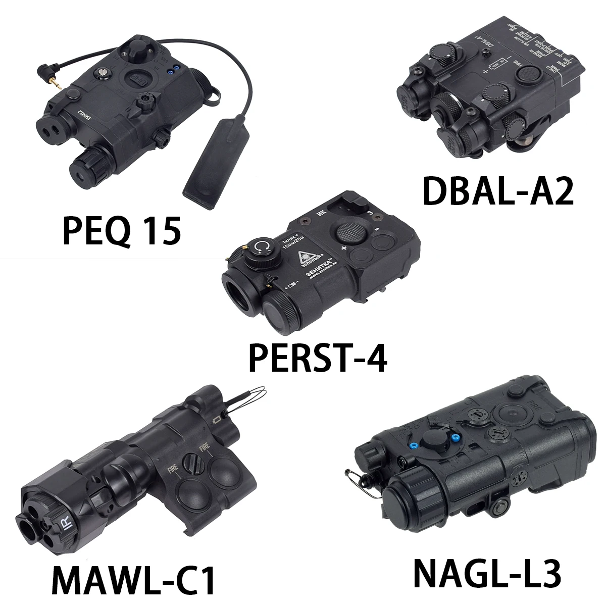 

Nylon Plastic PEQ15 MAWL C1 NGAL DBAL-A2 Perst4 Red Green Dot Laser +IR Version Indicator Fit 20MM Rail Weapon Airsoft Laser