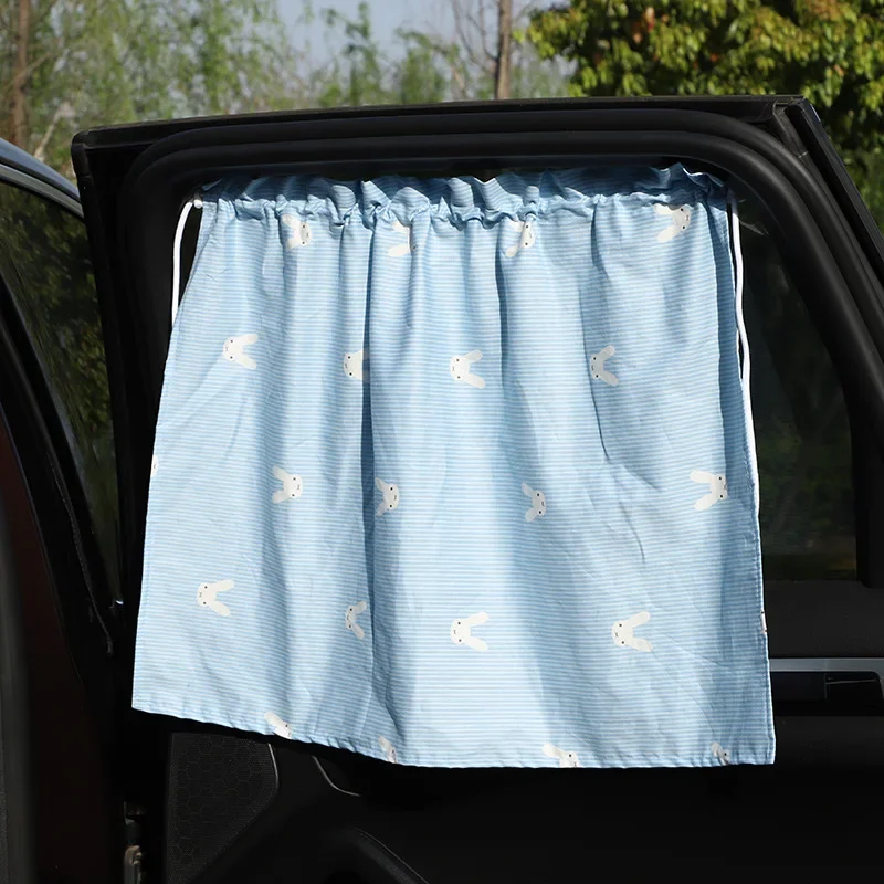 Universal Car Sun Shade Cover UV Protect Curtain Side Window Sunshade Cover Suction Cup Retractable Light Blocking Artifact