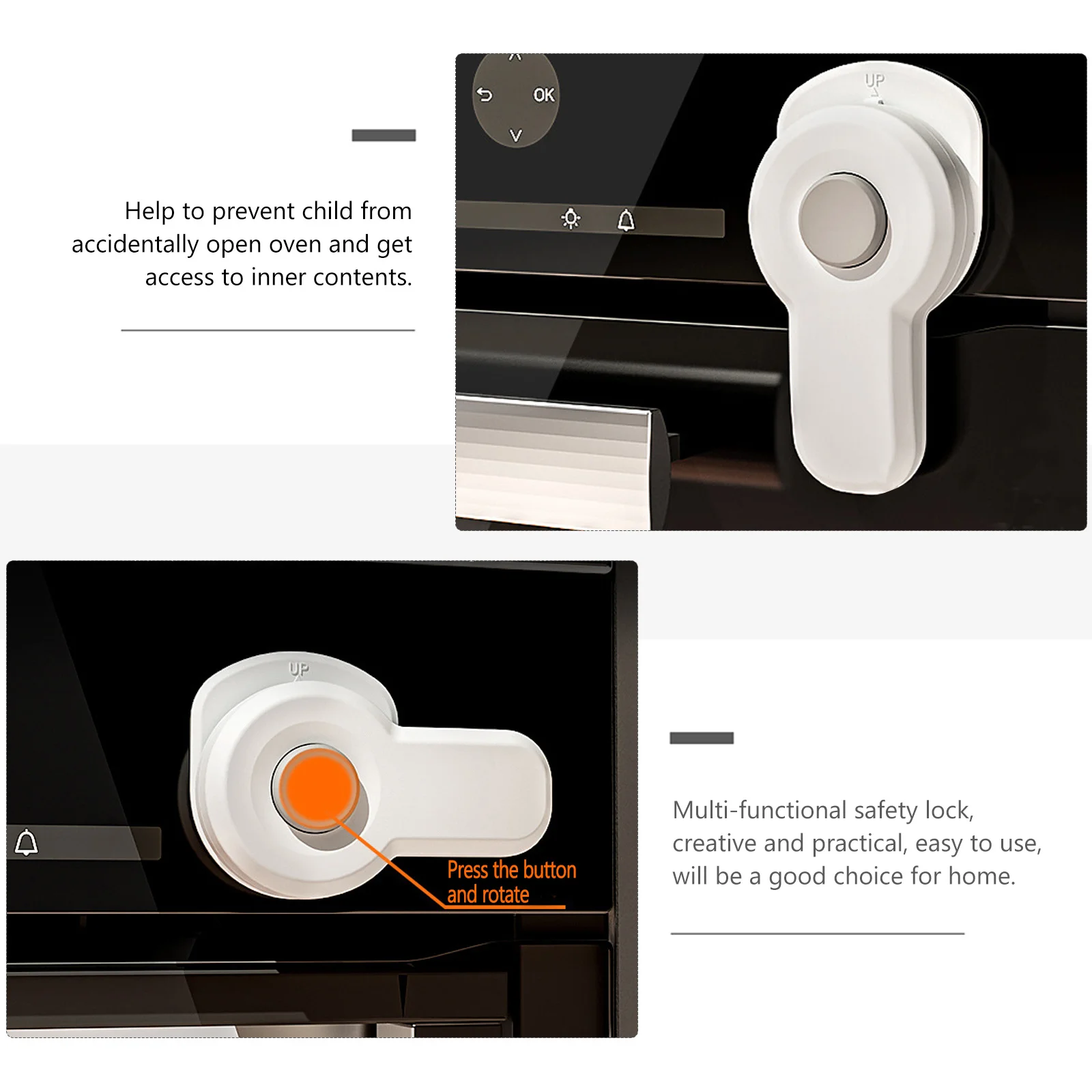 

2Pcs Kids Oven Safety Lock Childproof Baby Proof Oven Door Lock Easy to Install Kitchen Safety Protection Device