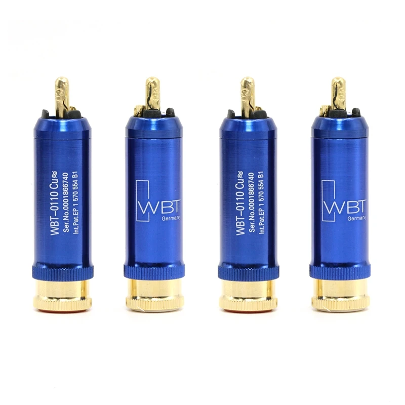 WBT-0110Cu Nextgen RCA Original from Germany 4Pcs Hifi plug Hi-end Gold Plated audio Cable Cord lotus Plugs Connector 4Pcs/set