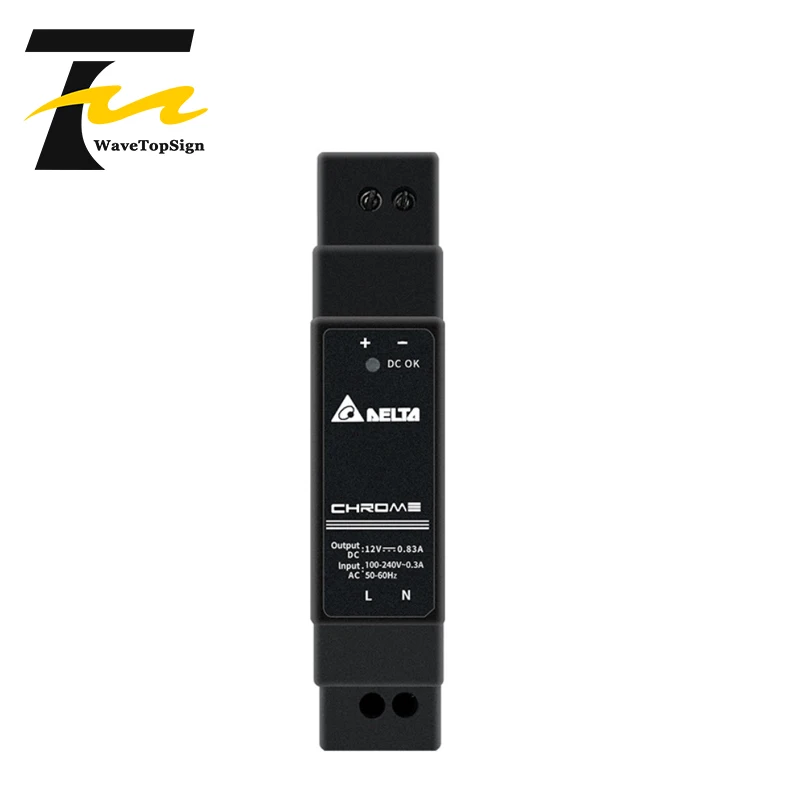 WaveTopSign Chrome DIN Rail Power Supply DRC-24V10W1A DRC-24V60W1AZ 5V 12V 24V 10W 60W 100W