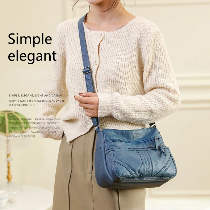 Bolso de mensajero informal e impermeable para mujer, bolsa de hombro de nailon resistente al agua, con gran capacidad para mamá, cruzado