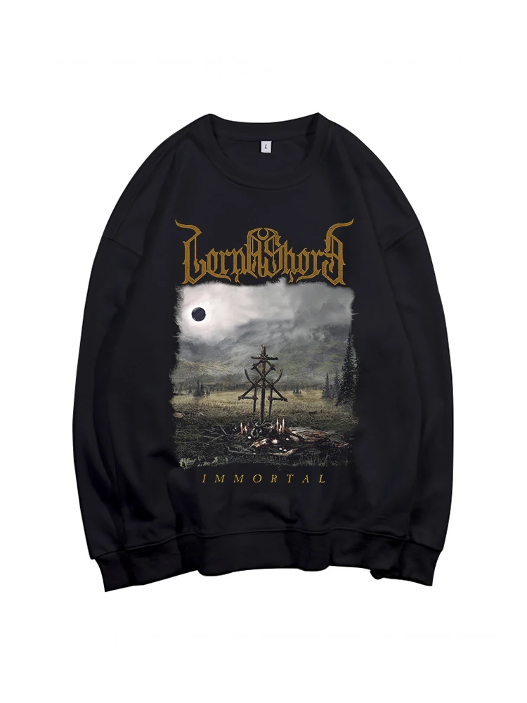 Lorna Shore Heavy Mental Sweatshirt lengan panjang pria/wanita, atasan hoodie Hip Hop pakaian jalanan Harajuku kasual pullover