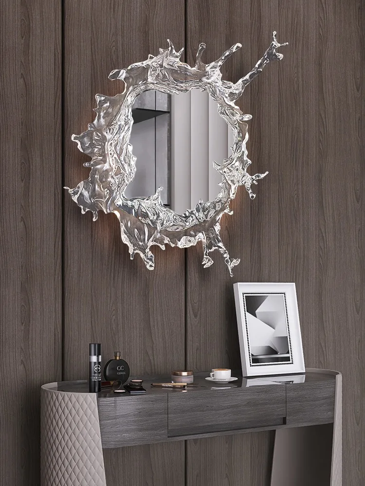 Art Water Flower With Mirror Wall Light Modern LED Wall Lamps For Bathroom Dressing Mirror Wall Sconces Home Decor Wall Lighting