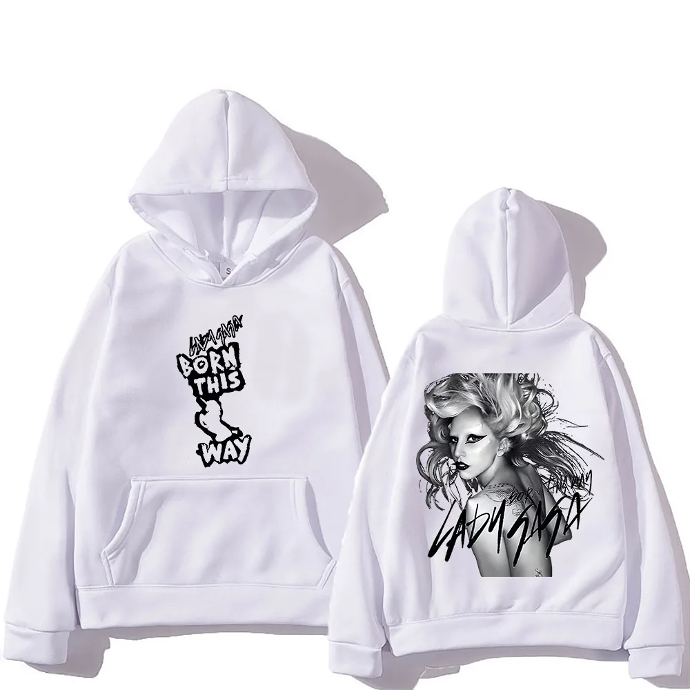 Die with A Smile Hoodie Lady Gaga Graphic Printing Gothic Comfortable Sweatshirt Long-sleeved Aesthetic Clothes Women Punk Hoody