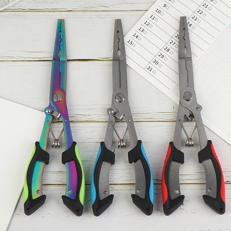  Multi-functional Fish Pliers Ergonomics Anti-slip Cut Fishing Line Fishing Tied Hooks Pliers Outdoor Tools Line Cutter