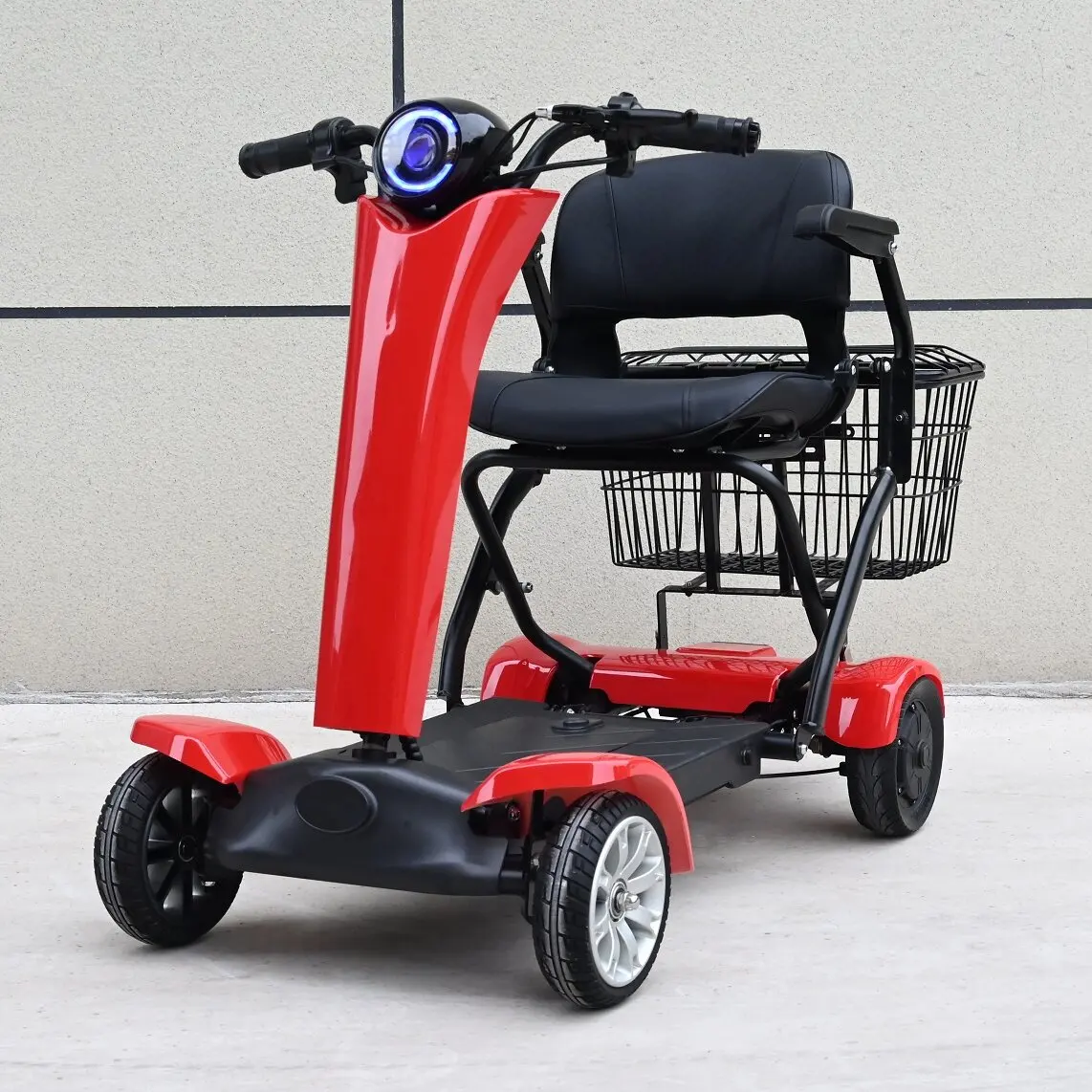 4 Wheel Automatic Foldable Electric Scooter For Adults With Seat 500W 36V Mobility Scooters For Seniors Removable Battery