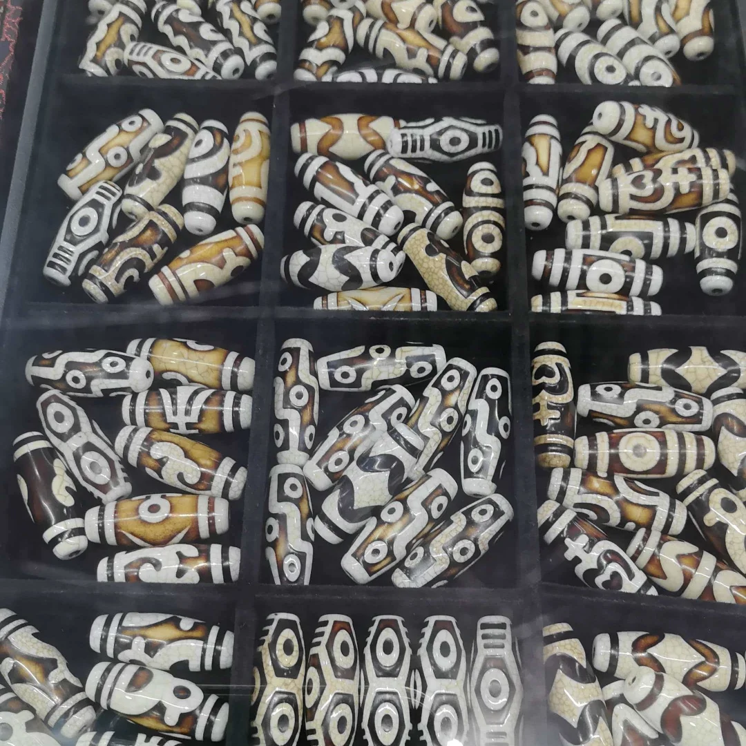 1pcs/lot 30mm fire-supplied dragon-pattern agate Dzi bead Garuda bird bat Tara bodhi string bead water-pattern lotus noble Vajra
