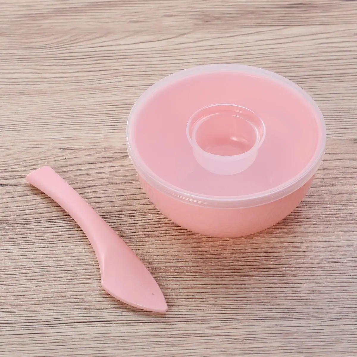3 in 1 Facial Mask Tool Set Includes Bowl Stick Brush Cover Lightweight Portable Plastic DIY Makeup Skincare Kit for Home Use
