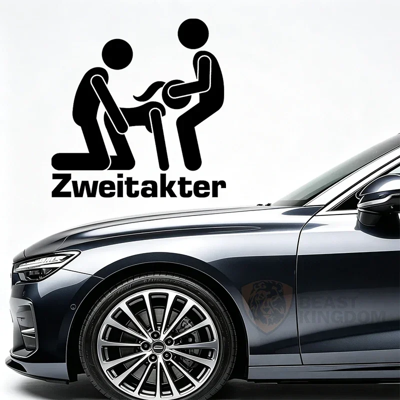 1pc Zweitakter Two Stroke Vinyl Sticker, Waterproof Decal for Car Window Bumper Motorcycle DIY Exterior Styling Decor