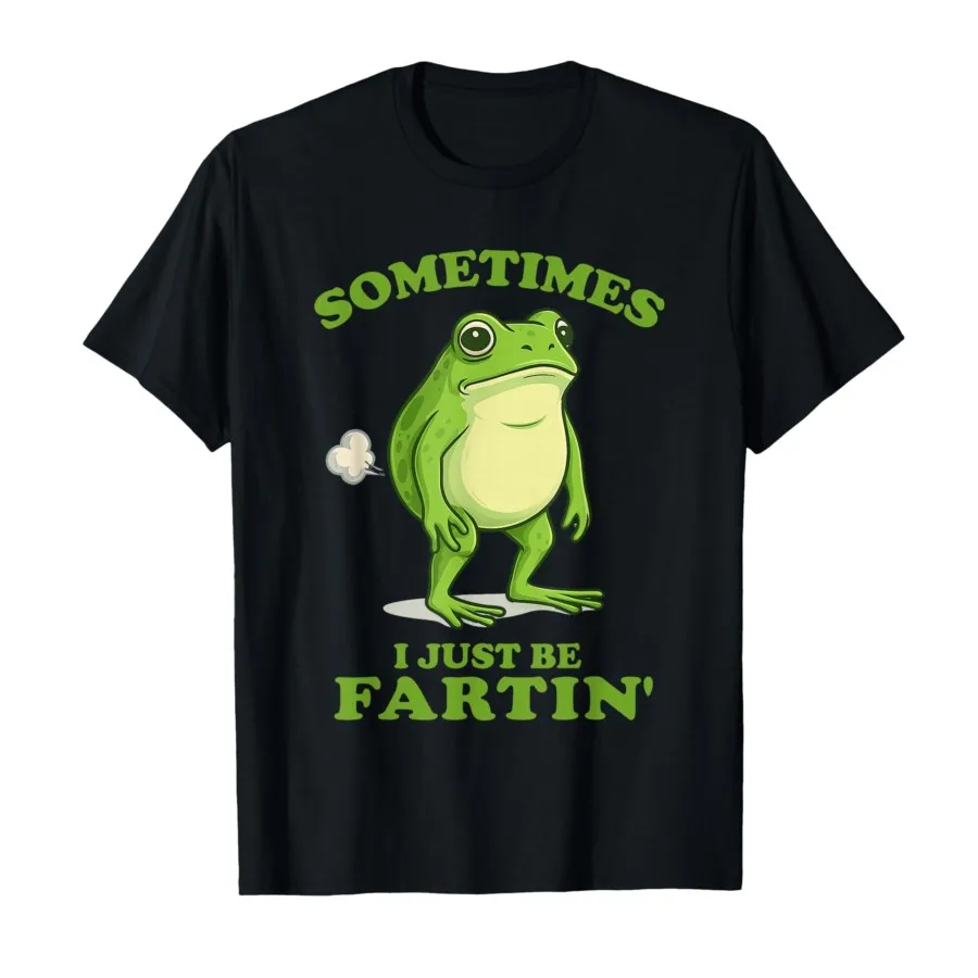 Soms Ik zou gewoon scheten zijn Grappige Kikker Gedrukt T-shirt voor Vrouwen Korte Mouw Ronde Hals Casual Tops T-shirts Zomerkleding