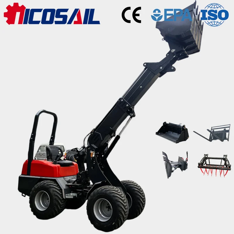 

KZL918 Mini Telescopic Boom Loader CE Approved High Efficiency Small Loader for Construction Engineering and Farm Use