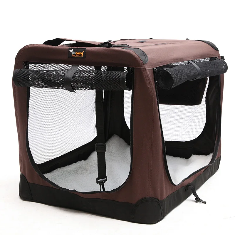 

New Pet Cage Folding Kennel Stainless Steel Car Dog Cage Four Seasons Universal Dog Bed Wholesale Pets Bag Pet Carrier