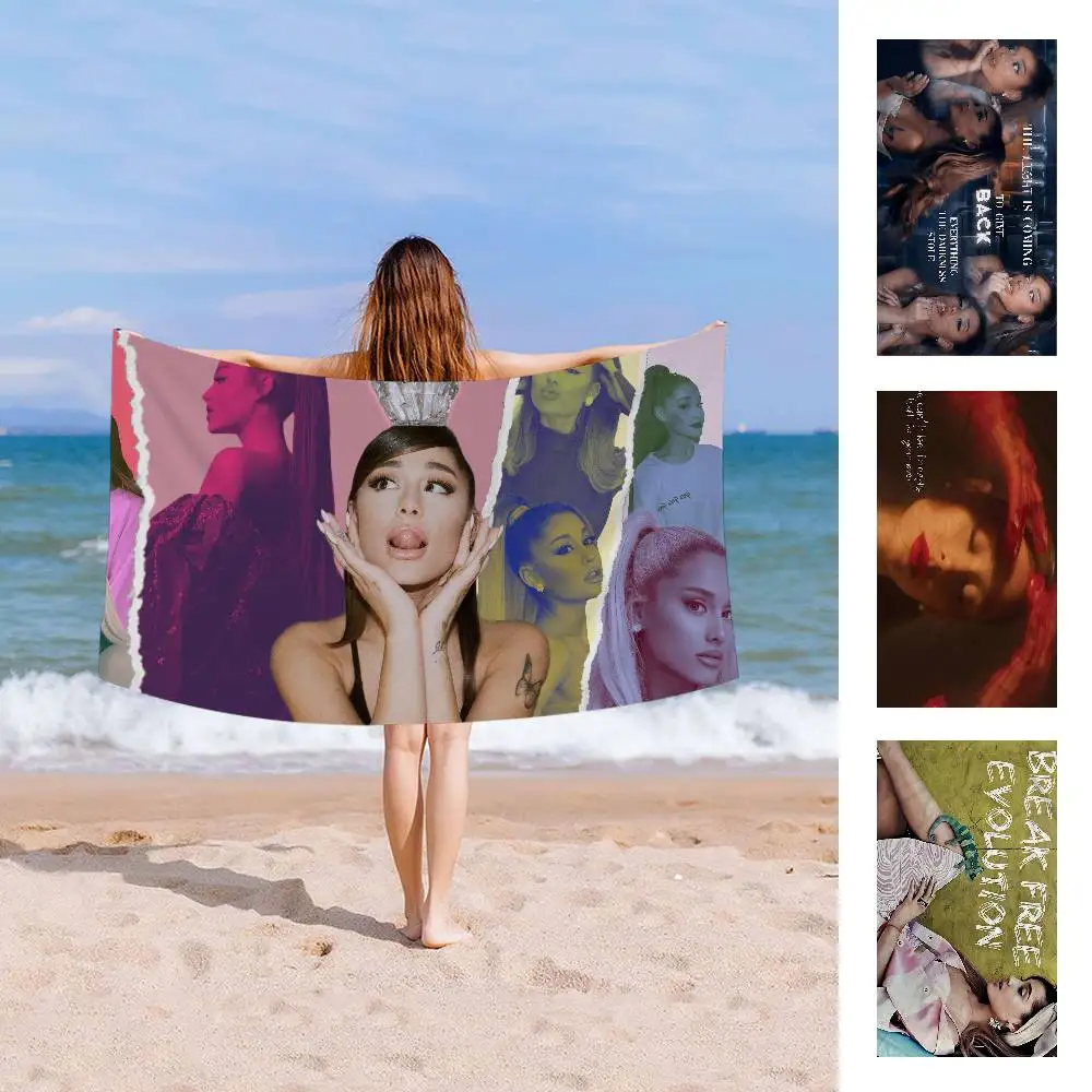Classic Pop Singer A-Ariana G-Grande Microfiber Beach Towel Absorbent Quick dry Soft Yoga Swimming Resort Mountain