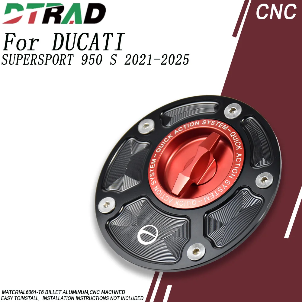 For DUCATI SUPERSPORT 950 S 2021-2025 900 800 750 620 600 1000DS CNC Quick Release Fuel Tank Cap Keyless Petrol Cap Accessories