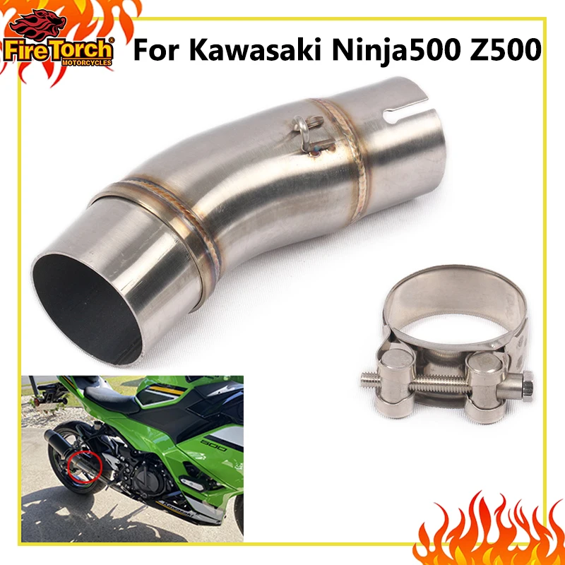 

Slip On For Kawasaki Ninja500 Z500 Motorcycle Exhaust Escape System Modified 51mm Muffler Middle Link Pipe Stainless Steel