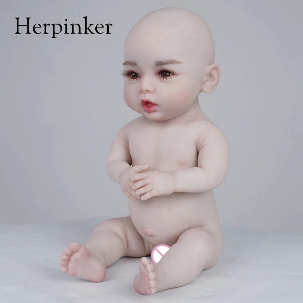 47CM Reborn Dolls Realistic Soft Silicone Full Body Bebe Newborn Smile Boys and Girls Realistic Children's Toys DIY Anti-Stress