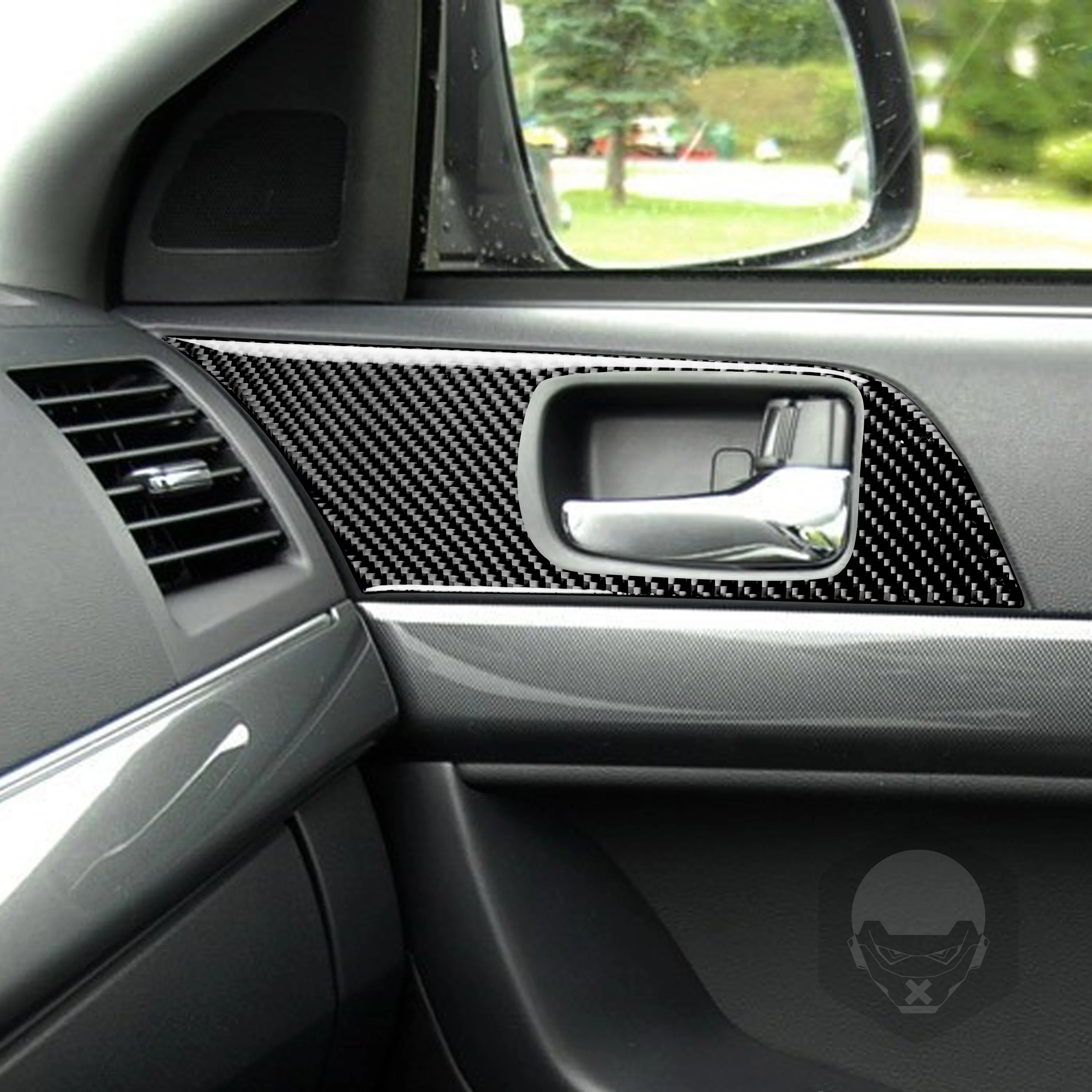 For Mitsubishi Lancer EVO X 2008 2009 2010 2011 2012 2013 2014 2015 Door Handle Carbon Fiber Sticker Car Interior Accessories