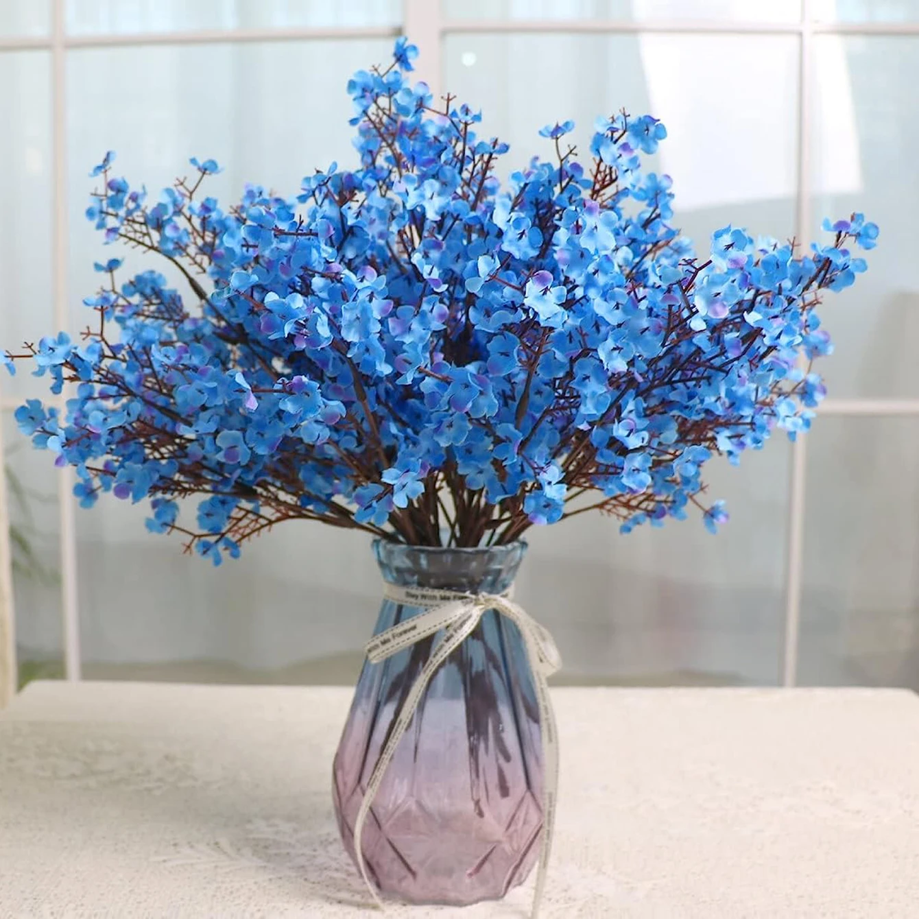 

10Pcs Artificial Flowers Silk Gypsophila Small Bunches 5 Forks Home Room Table Decoration Fake Plants Vase Wedding Outdoor Diy