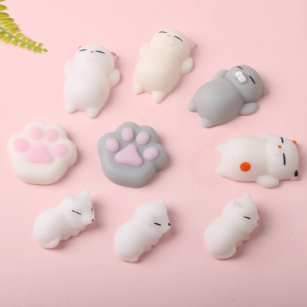 Cute Squishy Mochi Animal Stress Relief Toys Soft TPR Squeeze Pinch Funny Toys Kawaii Cat Paws Abreact Toys for Kids Adult