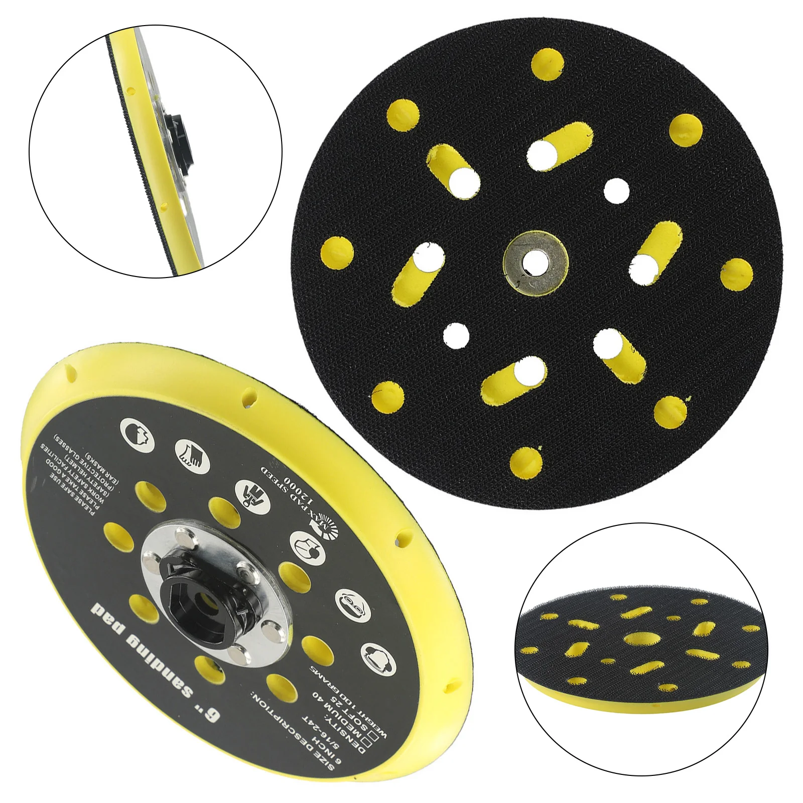 150mm Sander Backing Pad 17 Holes Sanding Disc For Orbital Sander Grinding Pad Replacement Sander Pad Abrasive Tools Plastic