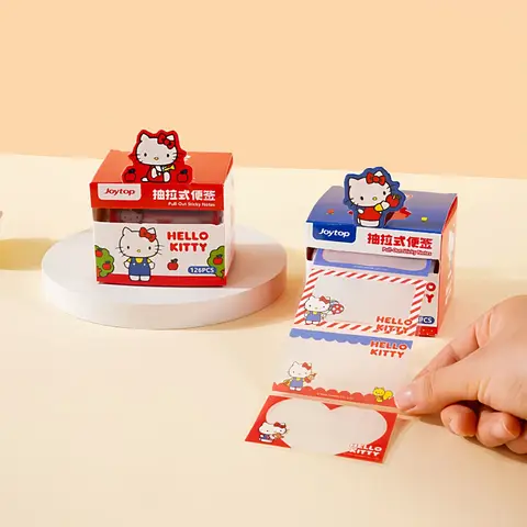 Orijinal Sanrio Hello Kitty Çekmeceli Yapışkan Not Kutusu KT Kedi Kolaylık Kitabı Kırtasiye Ofis Malzemeleri Kızlar için Hediye Oyuncaklar