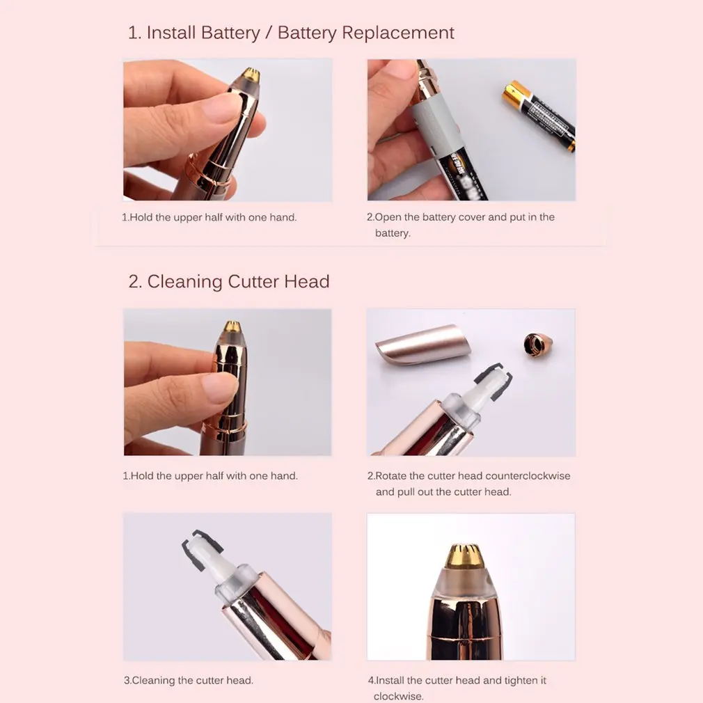 1PC Lipstick Shape Electric Eyebrow Trimmer Painless Eye Brow Epilator Shaver Razor Portable Facial Hair Remover Women Depilator