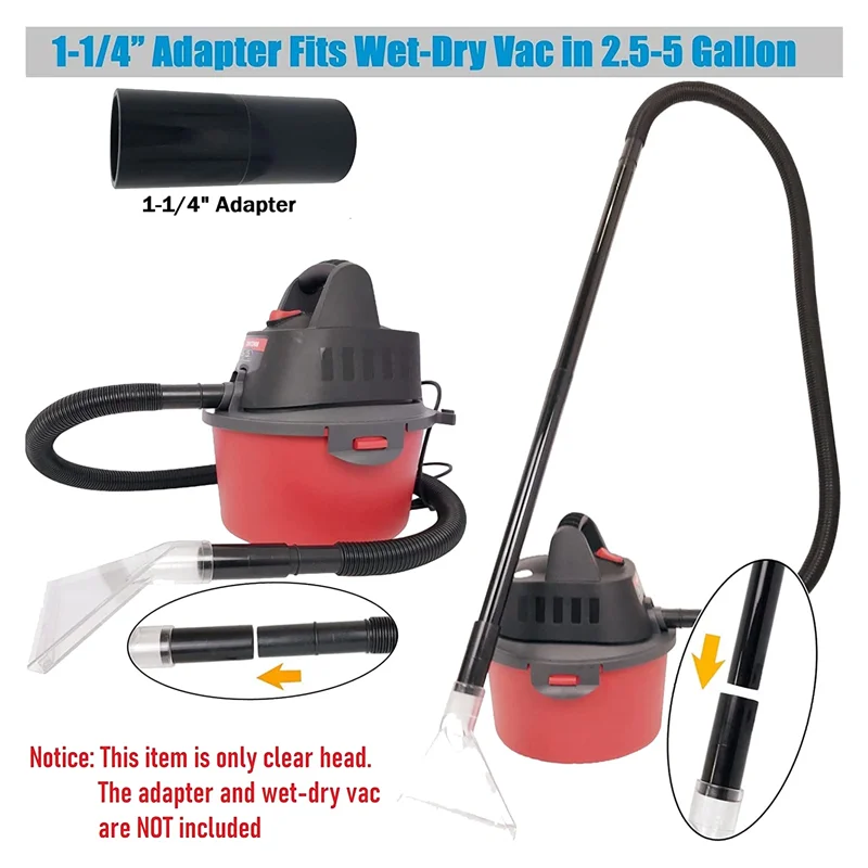 Through Extraction Nozzle for Upholstery/Carpet Cleaning, Turn Wet-Dry Vac Into an Extractor, Detailing Hand Tool,L