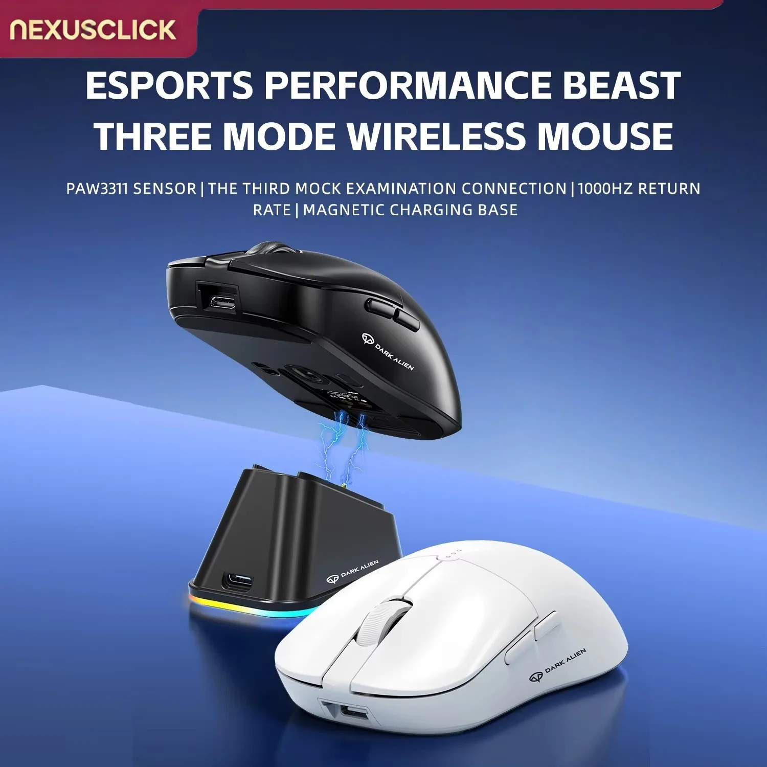 X11/X11Pro/X3 Wireless Gaming Mouse NexusClick, Tri‑Mode RGB PAW3311 Sensor 12000DPI 400IPS Esports Mice for PC Gamers