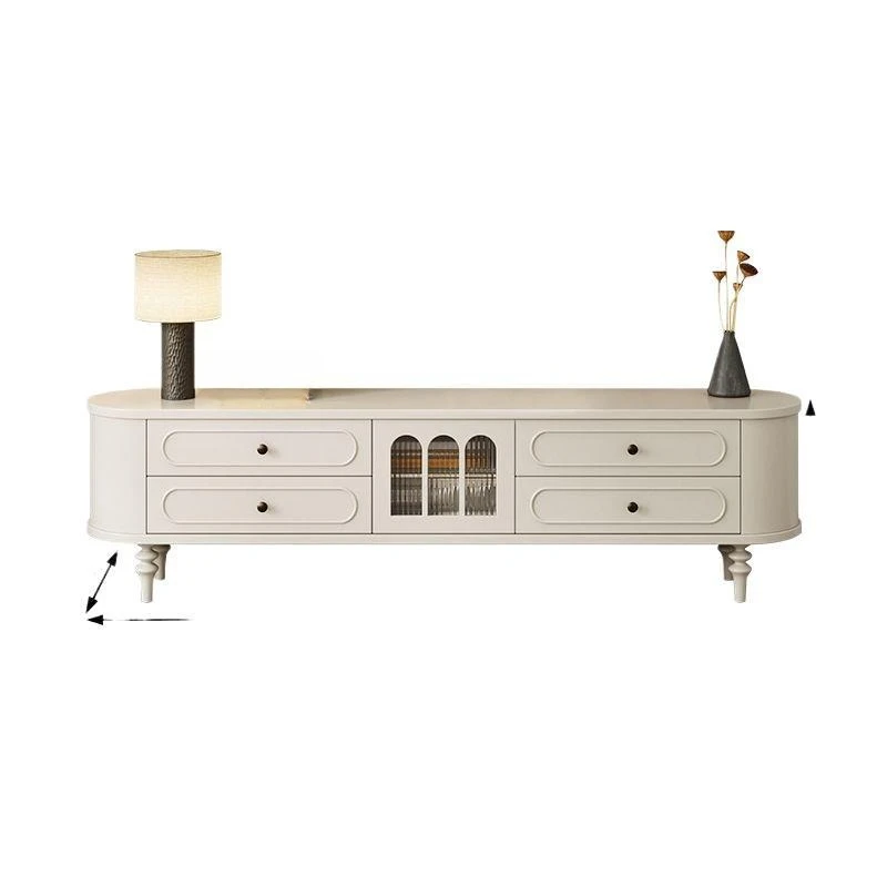 

TV cabinet Simple antique TV cabinet Solid wood French retro home tea table two-piece side cabinet