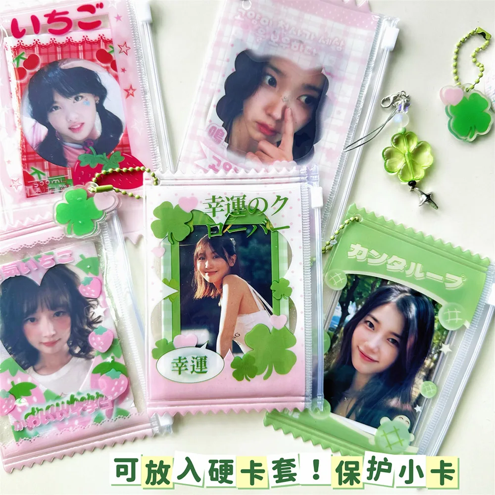 INS Transparent Shiny Candy Bag Kpop Card Sleeves Korean Idol Photo Card Holder Photocard Holder Card Films Game Cards Protector