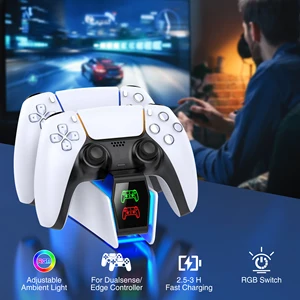 RGB Controller -Ladestation für PlayStation 5, doppeltes Quick -Ladegerät, LED -Indikator, Ladeunterstützung, Dockingstation für PS5 Gamepad PS5 12 Hauptverkaufsdekoration PS5 - №5