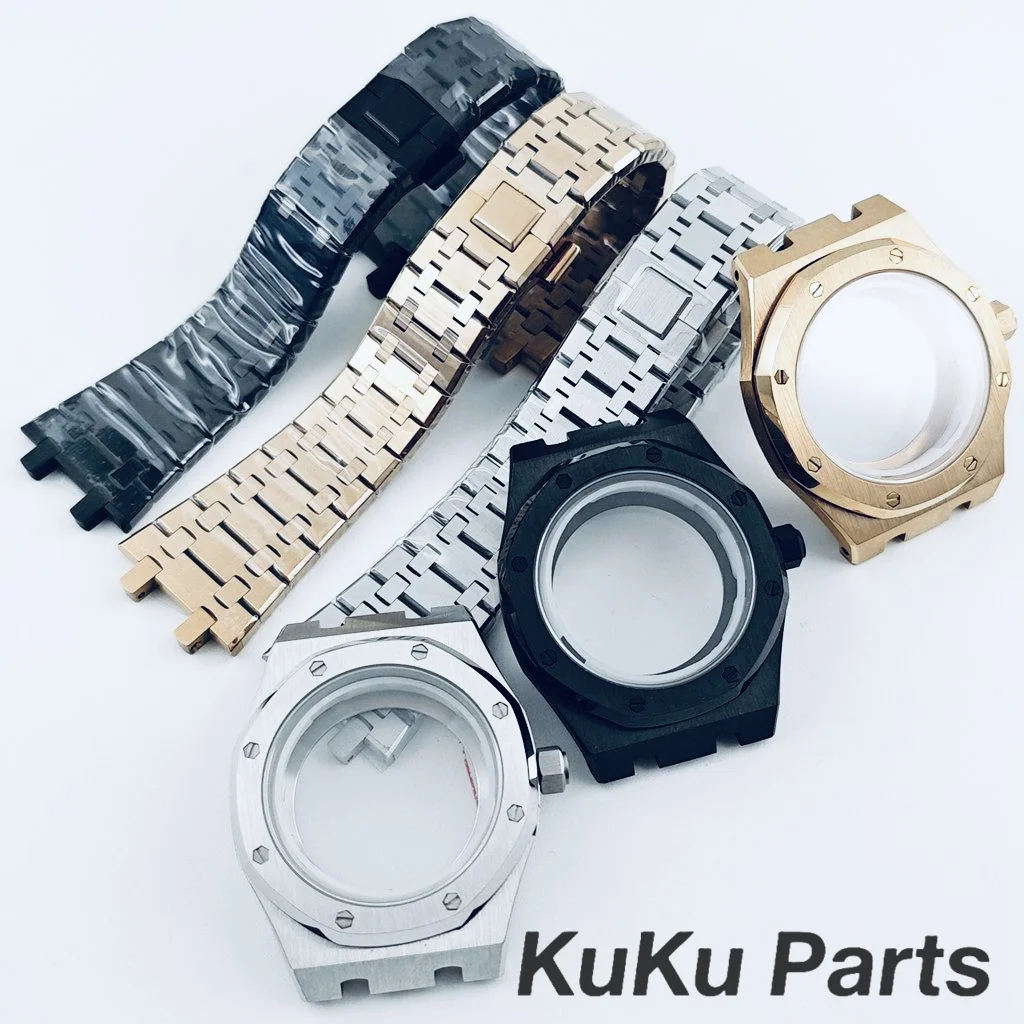 

NH35 Case 41mm AP Sapphire Crystal Watch Parts For NH34 NH35 NH36 Movement Transparent Back AP Watch Case Modified Accessories