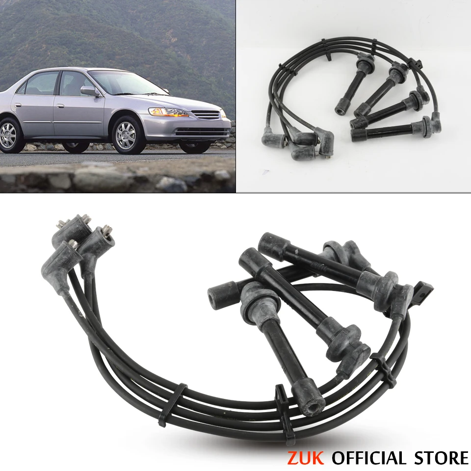 ZUK Ignition High Tension Coil Cord Cable Wire For HONDA ACCORD 1998 1999 2000 2001 2002 2.0L 2.3L For ODYSSEY RA6 2.3 1999-2004