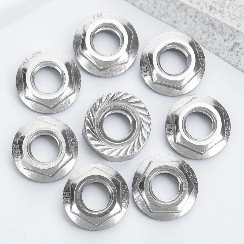 

10Pcs Flange Nut Stainless Steel M8 Serrated Lock Nut Durable Oxidation Resistant Hardware for DIY Home Appliances Communication