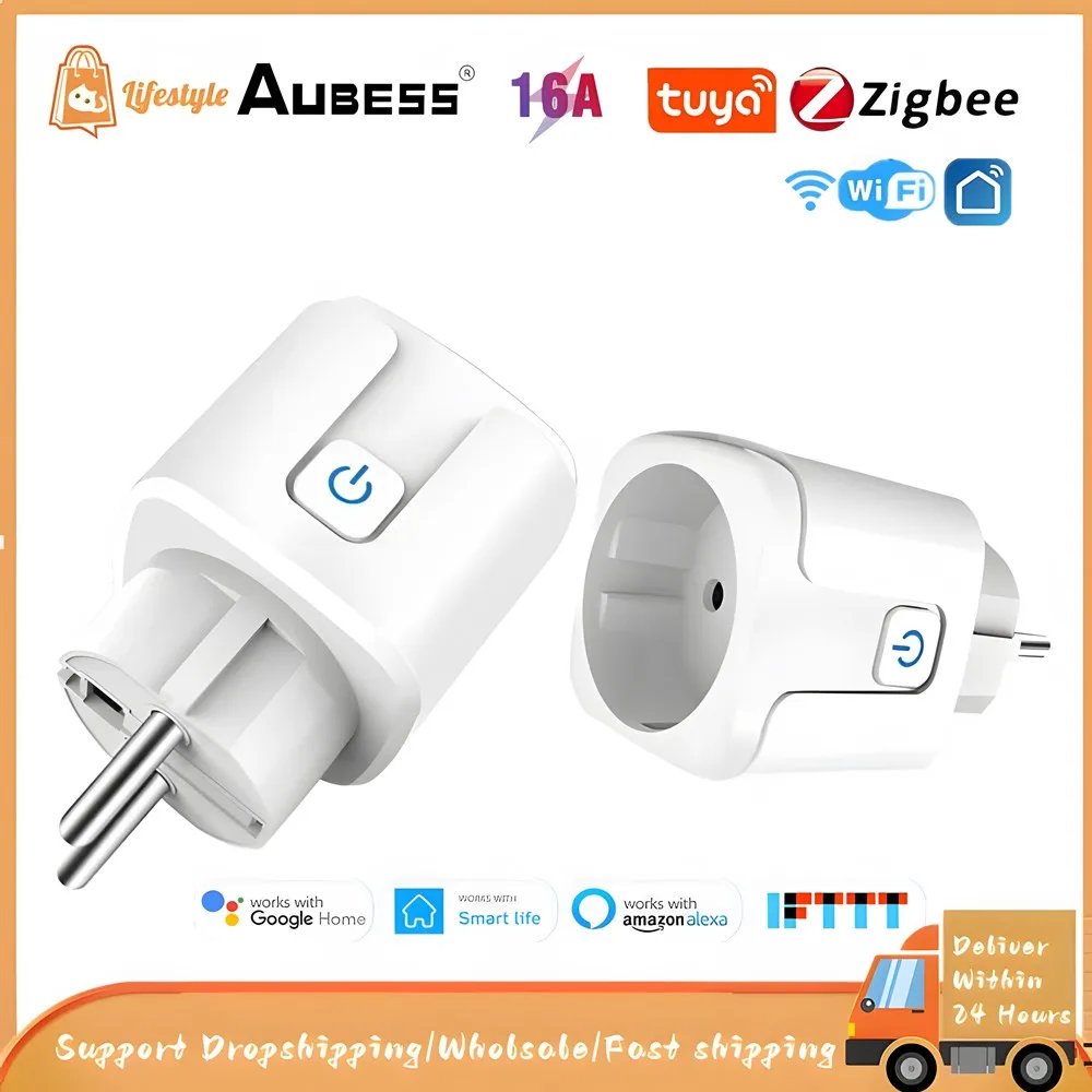 

ZigBee Tuya Wifi EU Plugs 16A Smart Socket With Power Monitor Function App Remote Control Outlet Works With Alexa Google Home