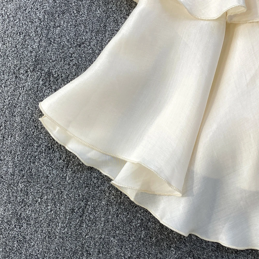 فساتين شيفون أنيقة من TWOTWINSTYLE للنساء بياقة مربعة بدون أكمام بخصر عالٍ فستان نسائي جديد KDR553145 #6